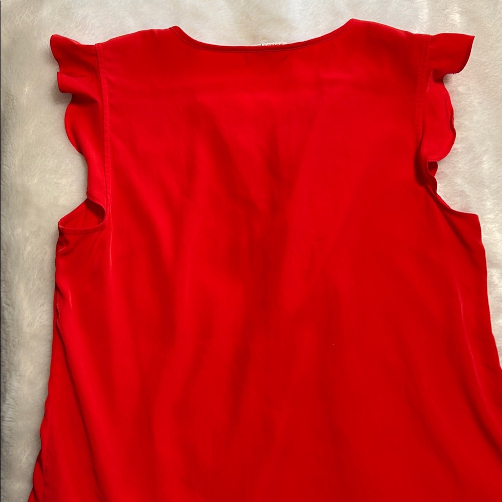 Red Ruffle Sleeve Top - Picture 3 of 3